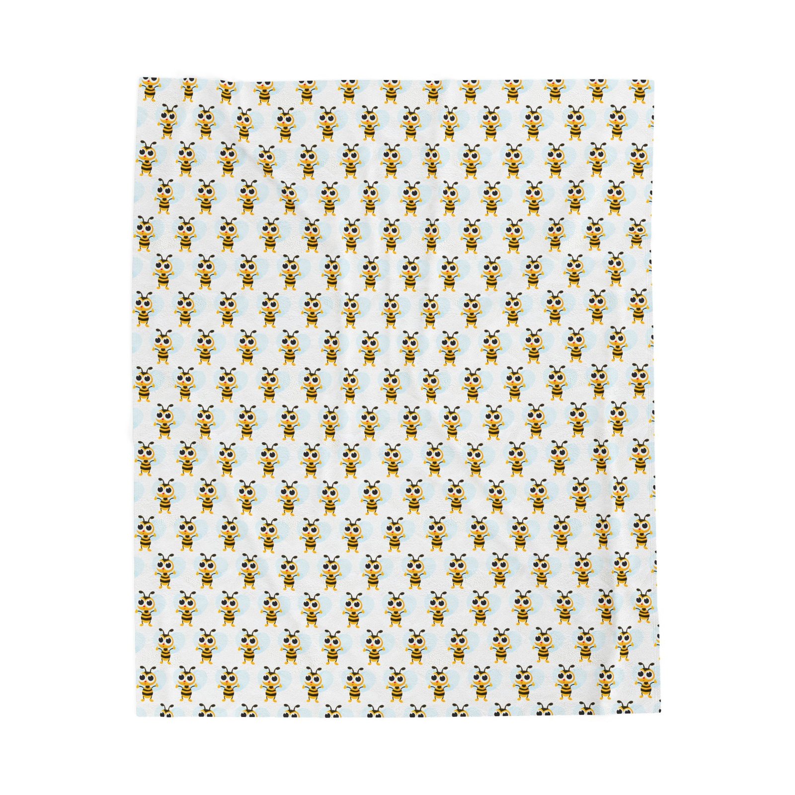 Cute Bee Velveteen Plush Blanket for Kids, Cozy Throw, Gifts for Baby Showers, Nursery Decor, Soft Snuggle Blanket