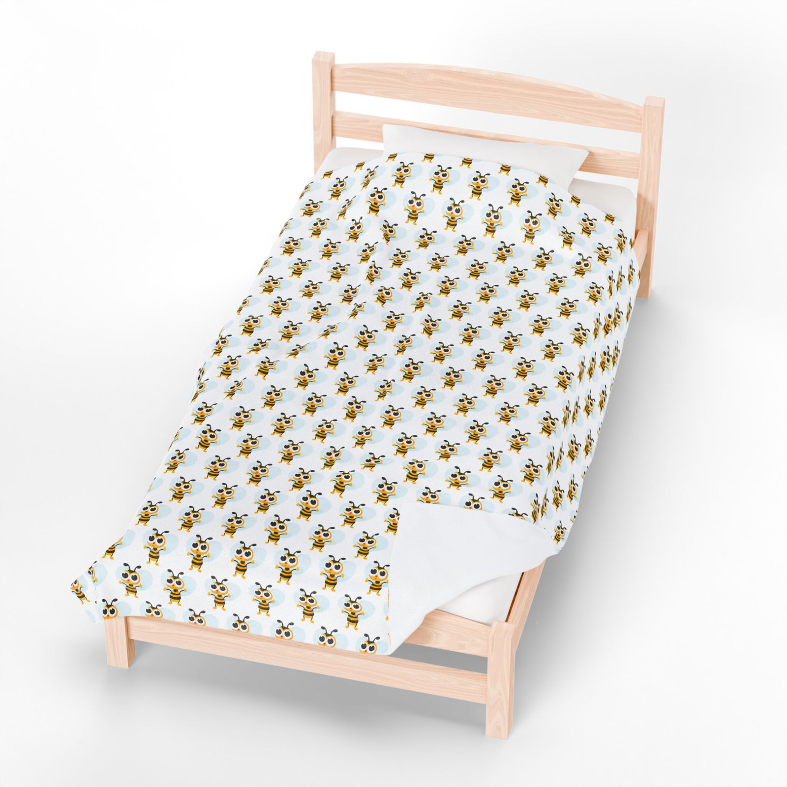 Cute Bee Velveteen Plush Blanket for Kids, Cozy Throw, Gifts for Baby Showers, Nursery Decor, Soft Snuggle Blanket - Image 5